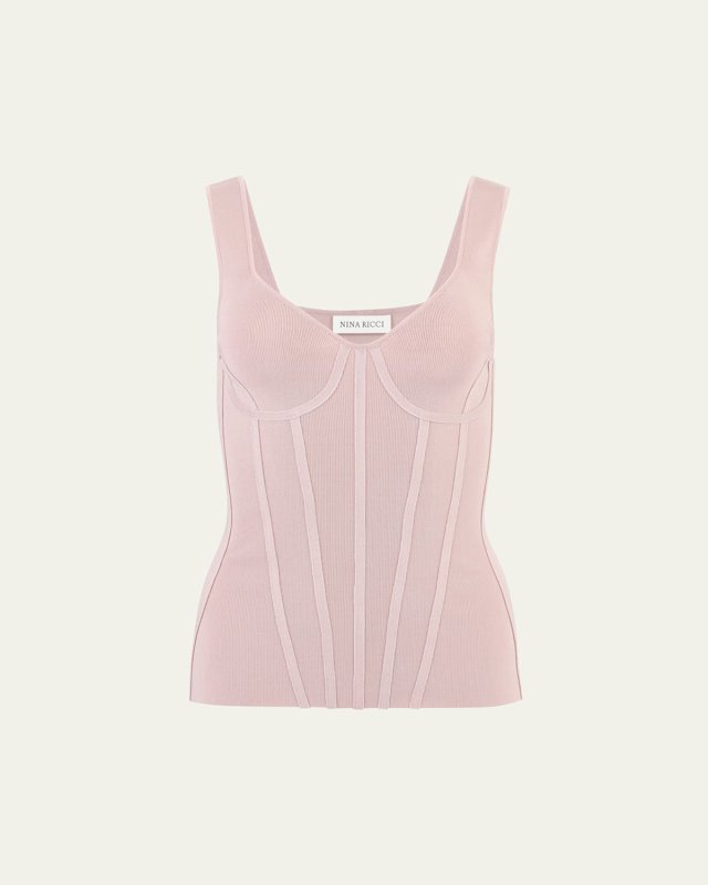 Sleeveless Corset Knit Tubular Top